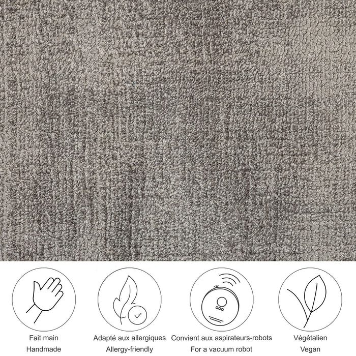 Theko handgeweven viscose tapijt Star 190x290 cm - Grijs