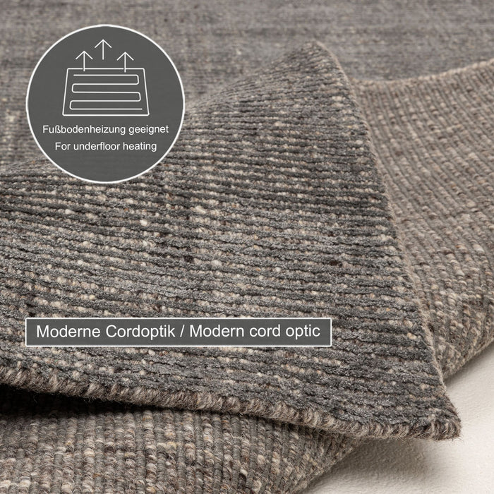 Theko gestreept UNI-tapijt Venus 70x140 cm - Antraciet