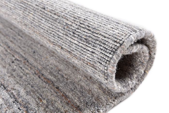 Theko Handgeweven wollen viscose tapijt San Diego 60x90 cm - Grijs