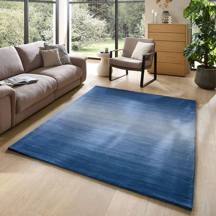 Theko Tapijt met kleurverloop Wool Comfort 70x140 cm - Blauw