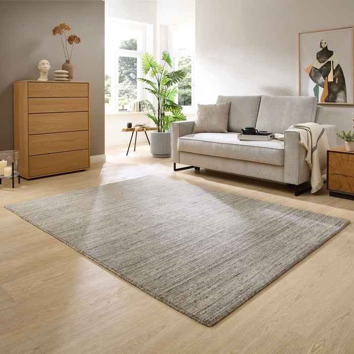 Theko Handgeweven wollen tapijt Pure 60x90 cm - Grijs