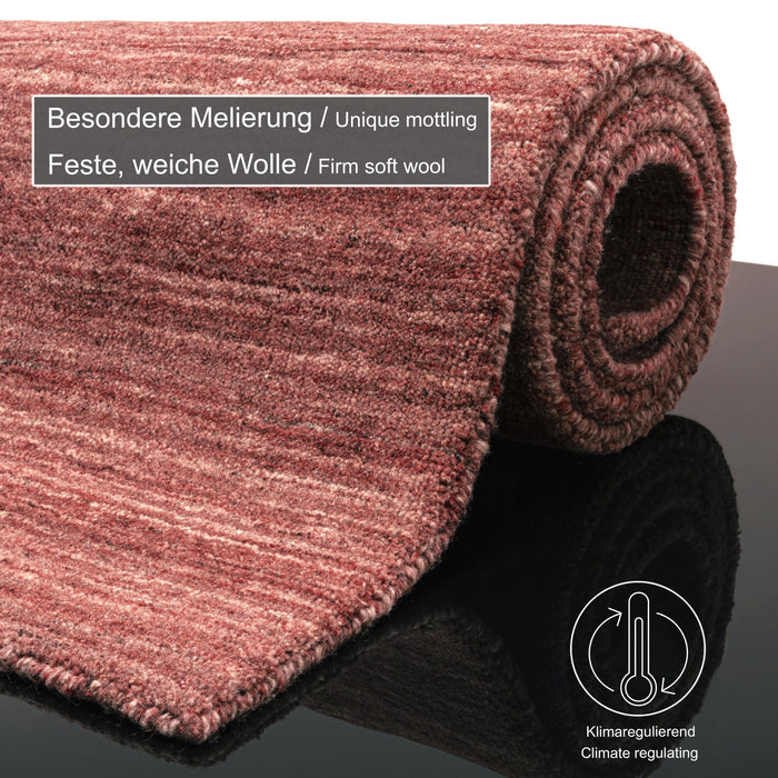 Theko Handgeweven wollen tapijt Pure 250x350 cm - Rood