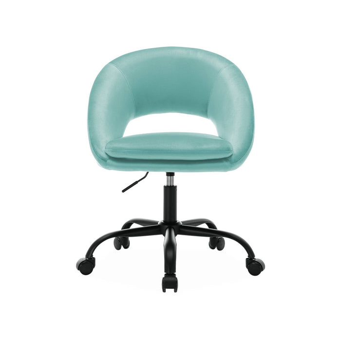 sweeek - Bureaustoel met velours bekleding en metalen wielen