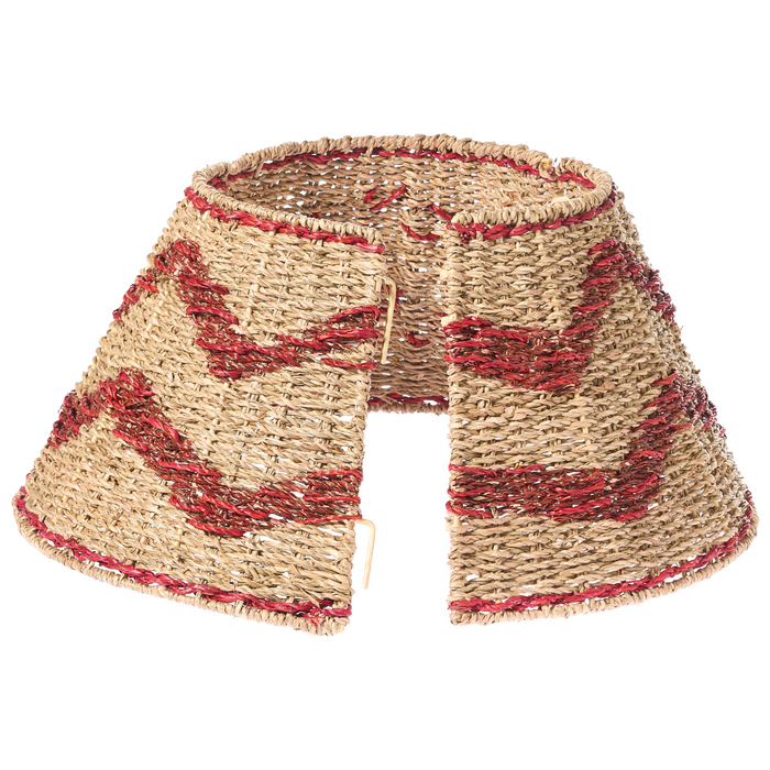 Beliani - HIVER - Kerstboomrok - Natuurlijk|Rood - ⌀ 43 cm - Zeegras