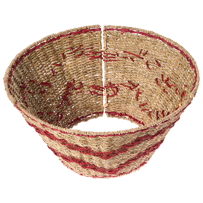 Beliani - HIVER - Kerstboomrok - Natuurlijk|Rood - ⌀ 43 cm - Zeegras