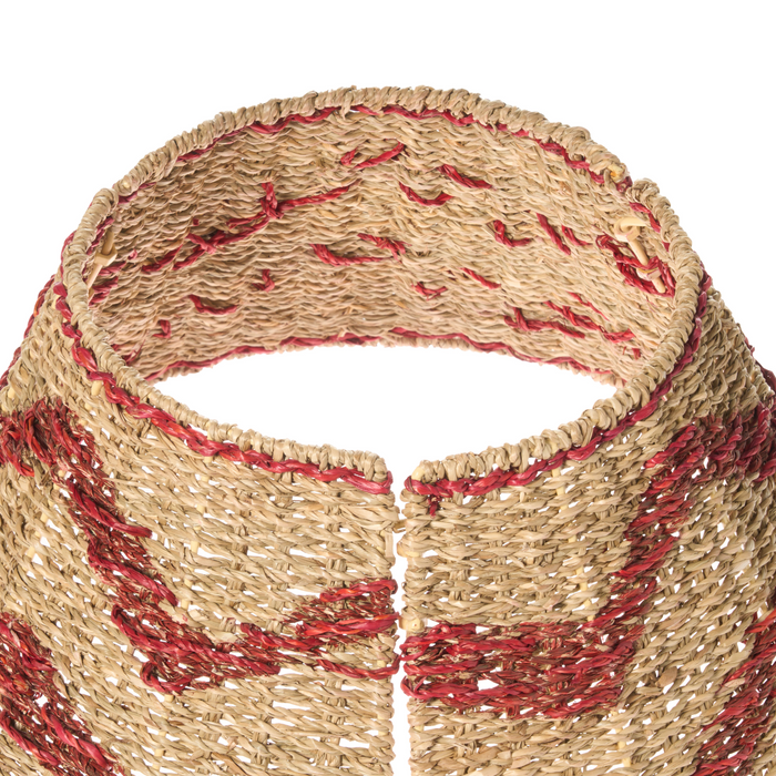 Beliani - HIVER - Kerstboomrok - Natuurlijk|Rood - ⌀ 43 cm - Zeegras
