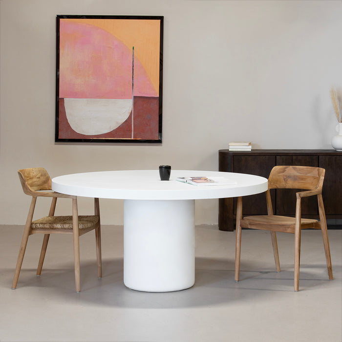 Giga Meubel - Eettafel Rond Wit 150cm - Eco Composiet - Eden