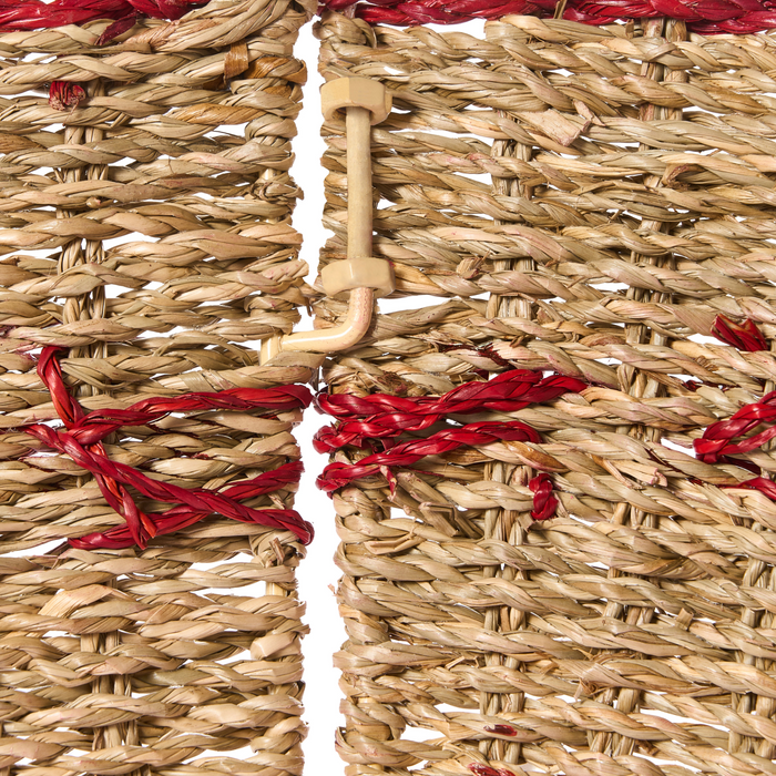 Beliani - HIVER - Kerstboomrok - Natuurlijk|Rood - ⌀ 43 cm - Zeegras