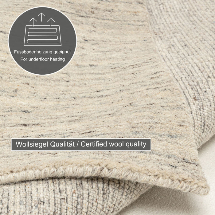 Theko Handgeweven wollen tapijt Pure 250x300 cm - Crème