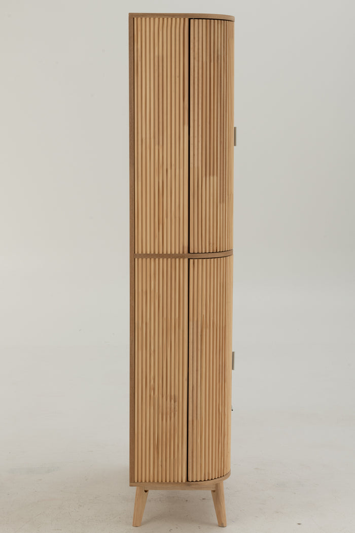 J-Line kast Vakken Rond - dennenhout - naturel