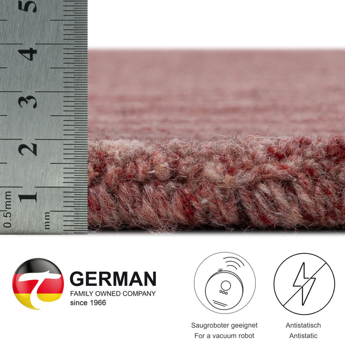 Theko Handgeweven wollen tapijt Pure 90x160 cm - Rood