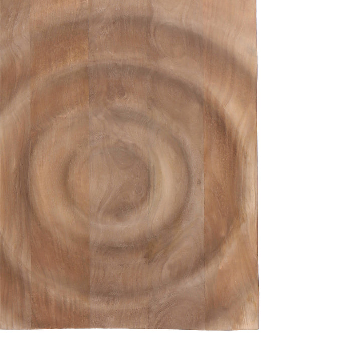 PTMD Mattin Natural Mango Wood Circle Wall Panel Rect