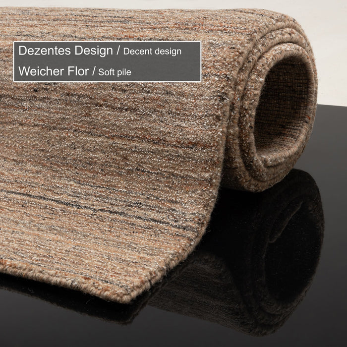 Theko Handgeweven wollen viscose tapijt San Diego 90x160  cm - Roze