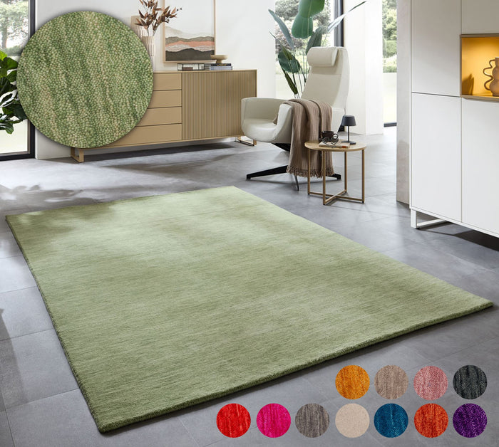Theko Handgeweven UNI-tapijt Holi 170x240 cm - Groen