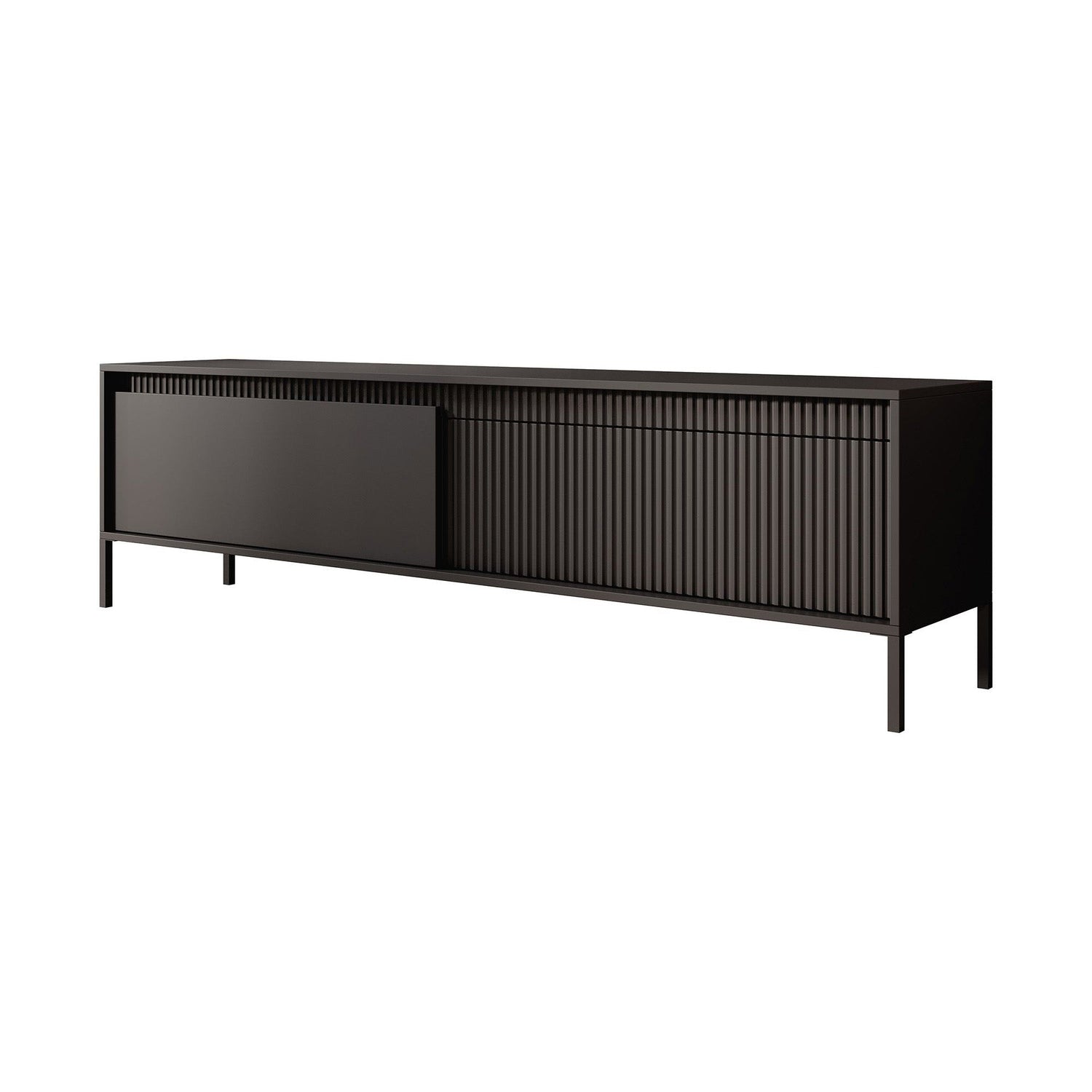 Meubella - TV-Meubel Saran - Mat zwart - 187 cm