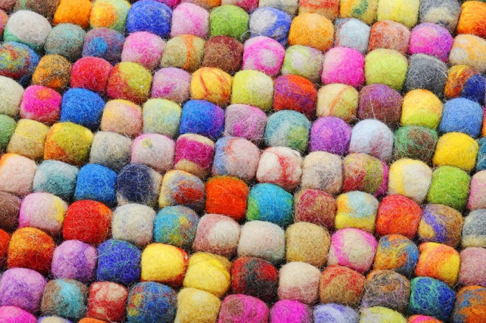 Handgemaakt viltkogeltapijt Felty 40x60 cm - Multicolor
