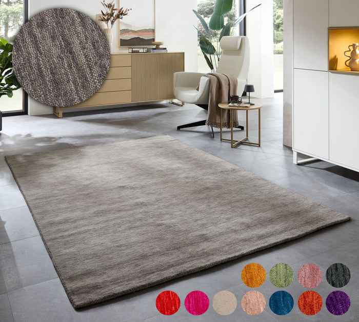 Theko Handgeweven UNI-tapijt Holi  190x290 cm - Grijs