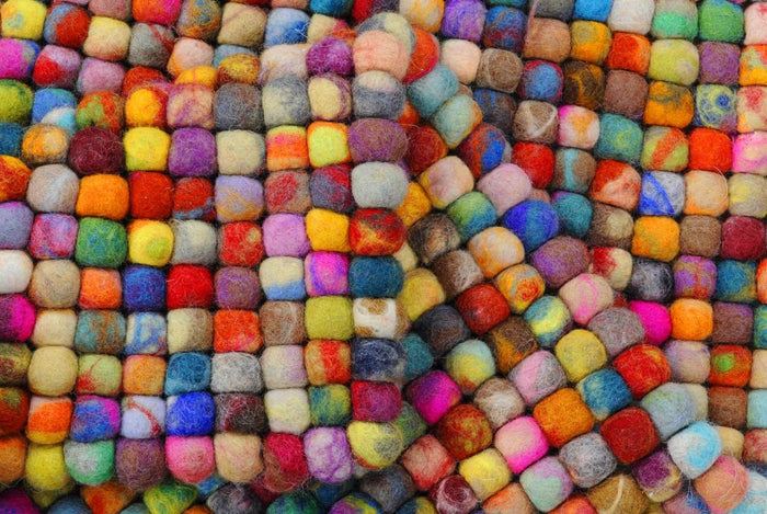 Handgemaakt viltkogeltapijt Felty 90x160 cm - Multicolor