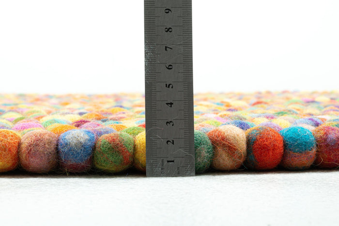 Handgemaakt viltkogeltapijt Felty 90x160 cm - Multicolor