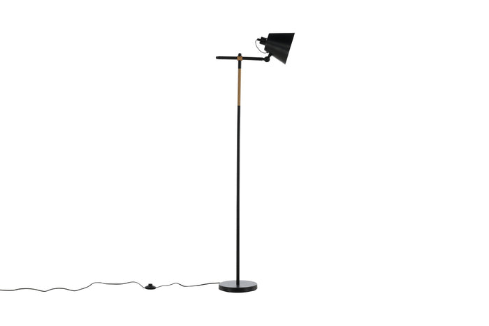 Fjôrd - Vloerlamp Zwart Metaal - 51x25x152cm - Skott