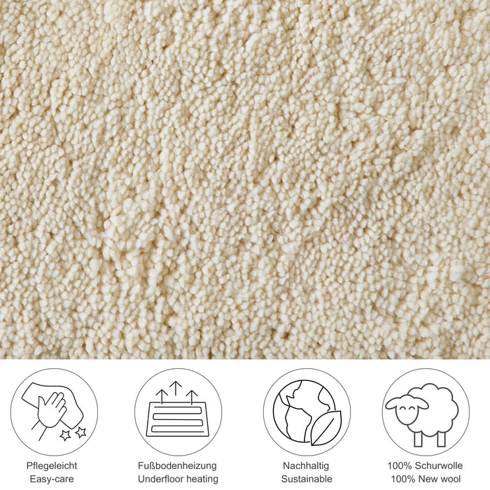 Theko handgeknoopt Berber tapijt Maloronga 250x300 cm - Blanc