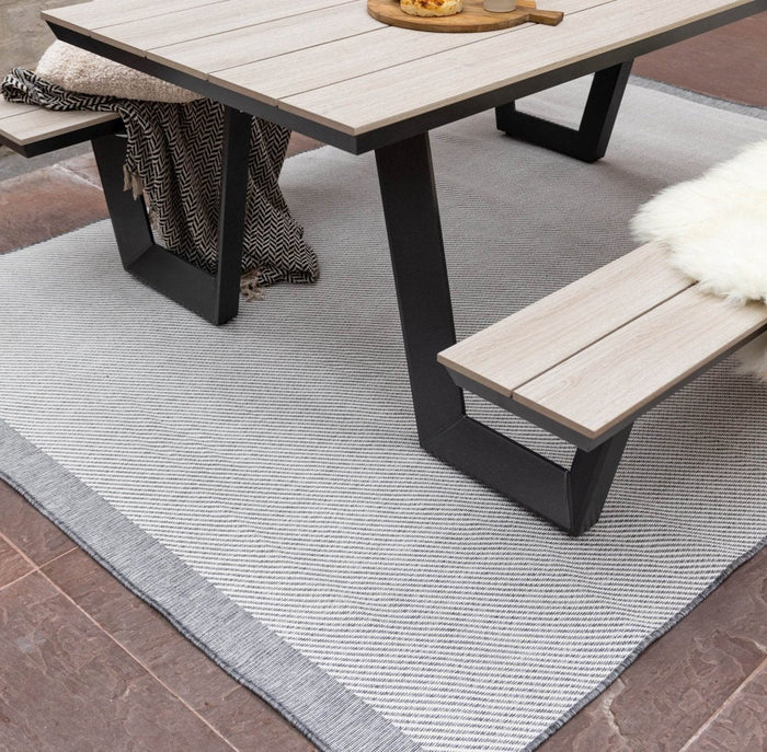 Buitenkleed Border - Grijs|wit - dubbelzijdig - EVA Interior