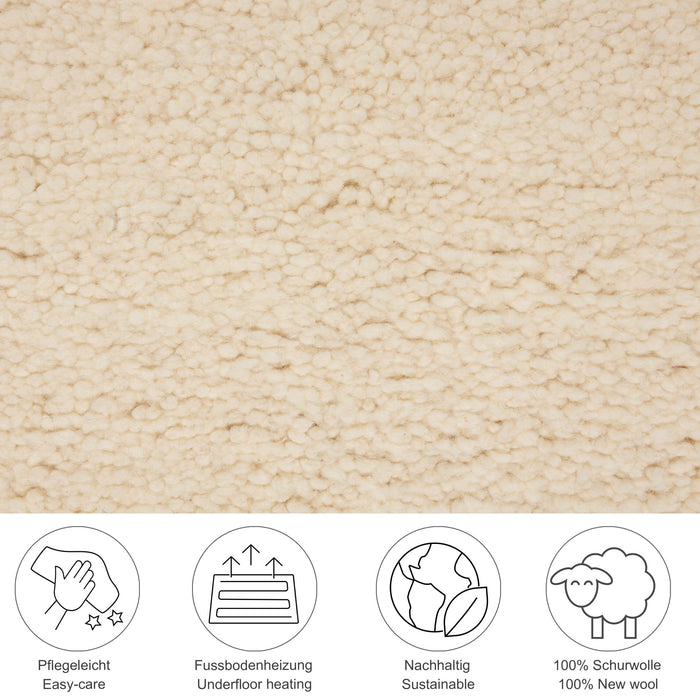 Theko Handgeknoopt Berber tapijt Hadj 60x90 cm - Blanc