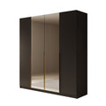 Meubella - Kledingkast Sabre 2 - Zwart - 200 cm - Met spiegel