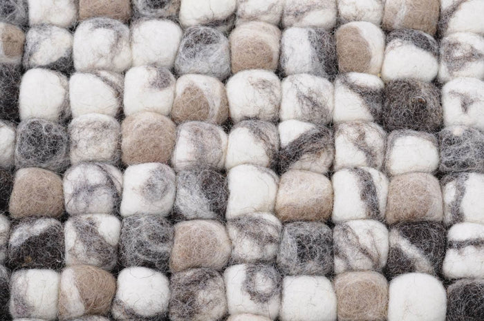 Handgemaakt viltkogeltapijt Felty 70x140 cm - Multicolor Natuurlijk