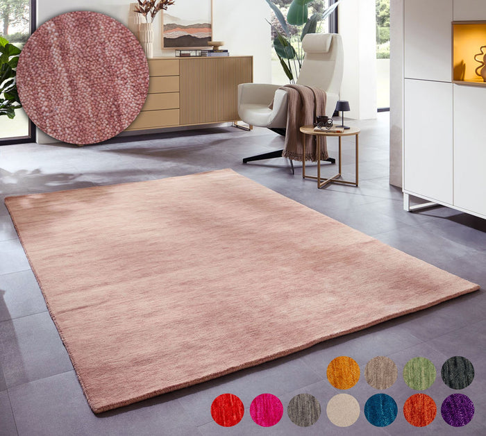 Theko Handgeweven UNI-tapijt Holi 190x290 cm - Roze