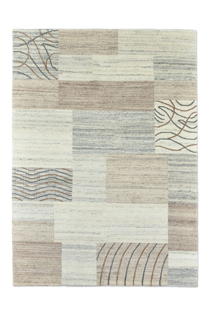 Theko Handgeknoopt wollen tapijt Nakarta 70x140 cm - Beige