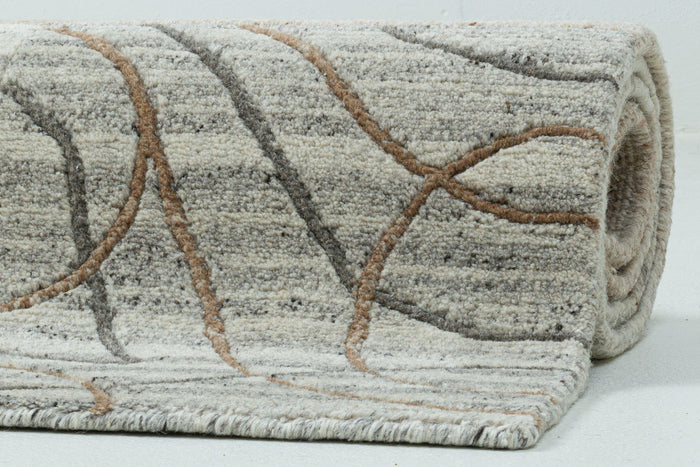 Theko Handgeknoopt wollen tapijt Nakarta 140x200 cm - Beige