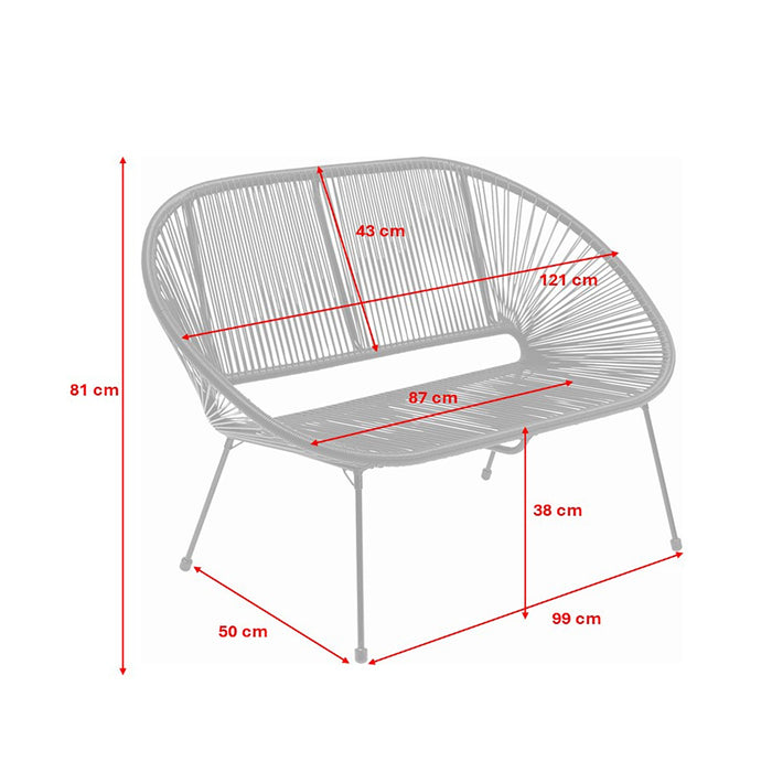 Tuinbank Acapulco zwart Kare Design