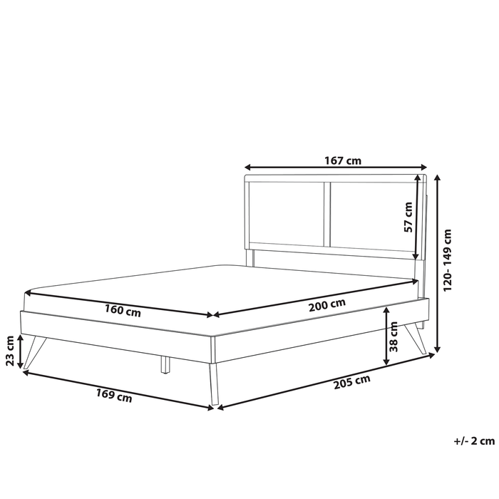 Beliani-ISTRES -Tweepersoonsbed-Donkere houtkleur-160 x 200 cm-MDF