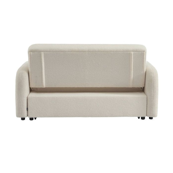 sweeek - Tweezits slaapbank ronde vorm met boucléstof