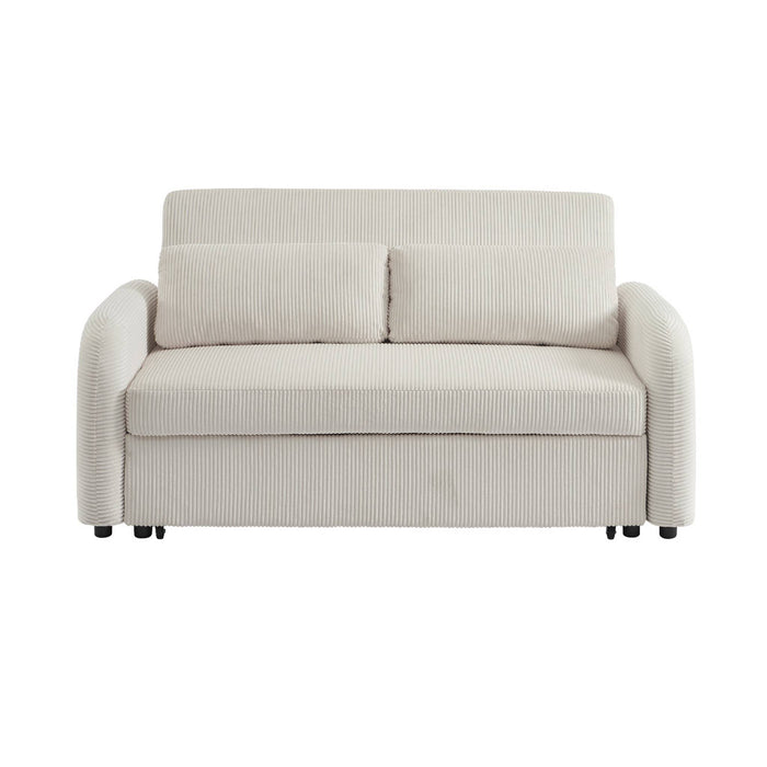 sweeek - Afrondbare slaapbank 2 plaatsen ribfluweel