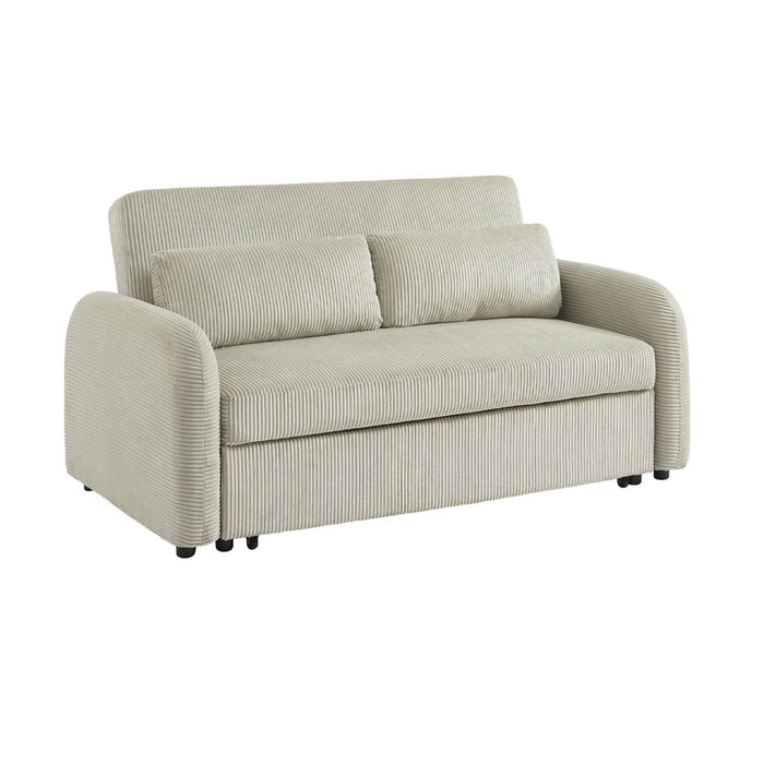 sweeek - Afrondbare slaapbank 2 plaatsen ribfluweel