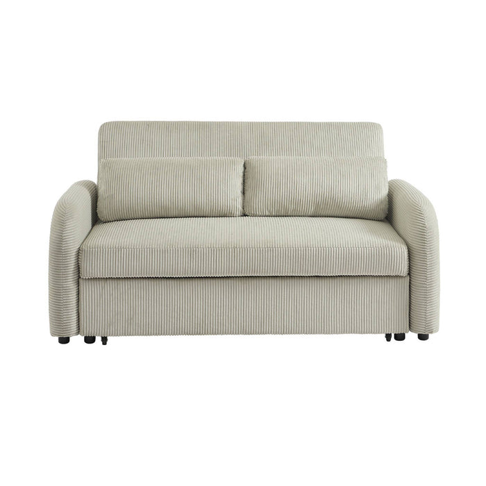 sweeek - Afrondbare slaapbank 2 plaatsen ribfluweel