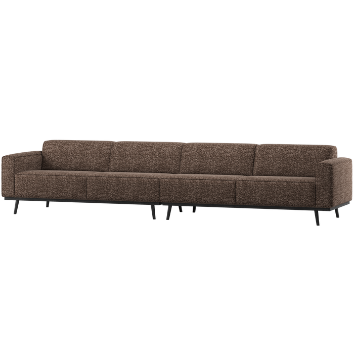 WOOOD Statement XL 4-Zits Bank 327 cm - Polyester - Bruin Melange