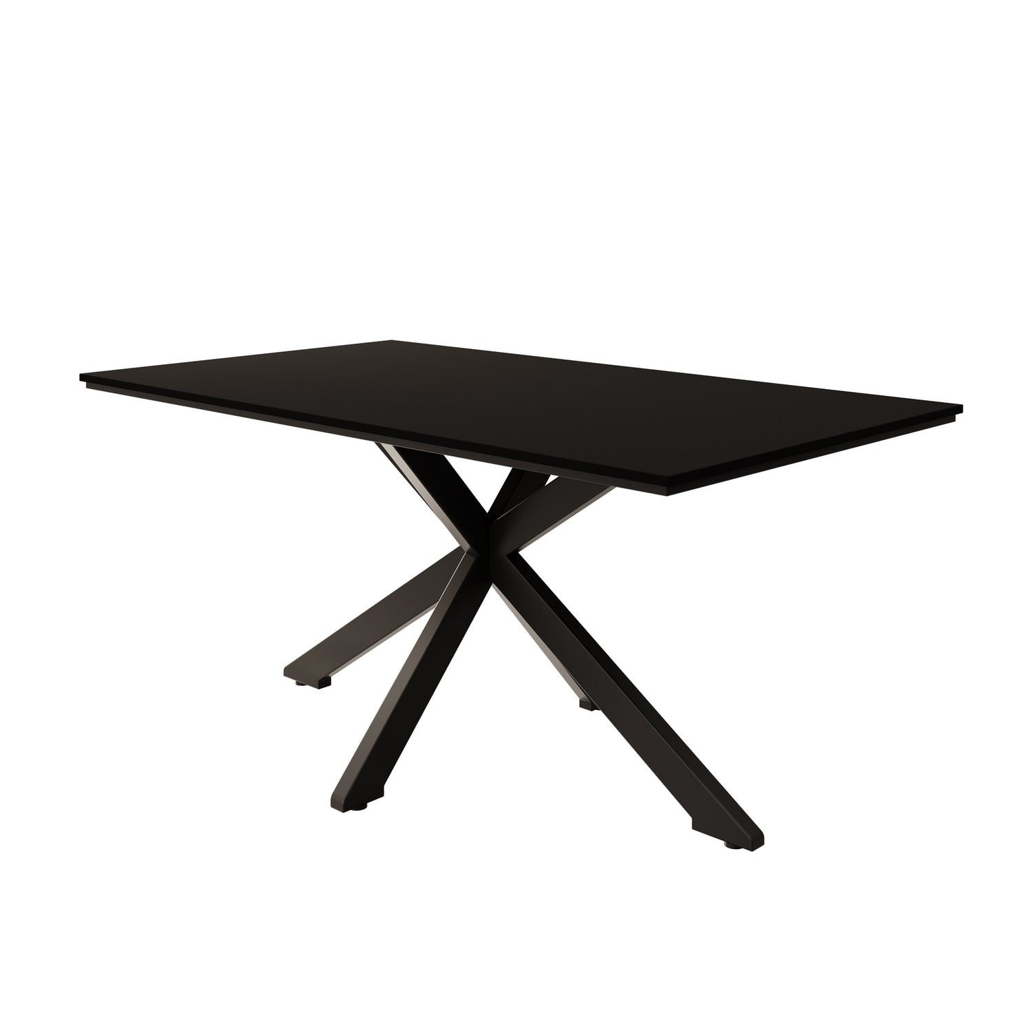 Meubella - Eetkamertafel Wabe - Zwart - 160 cm