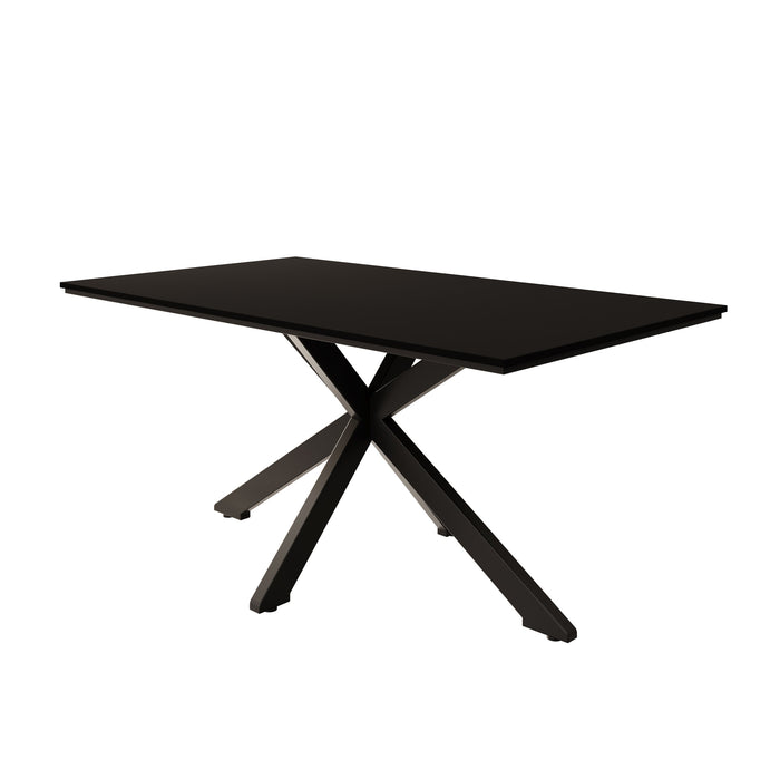 Meubella - Eetkamertafel Wabe - Zwart - 160 cm