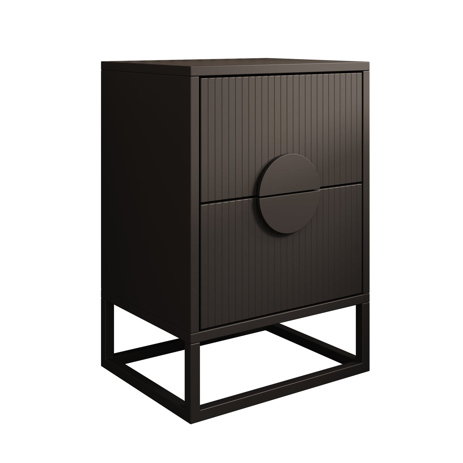 Meubella - Nachtkastje Allegany - Zwart - 38 cm