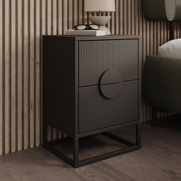 Meubella - Nachtkastje Allegany - Zwart - 38 cm
