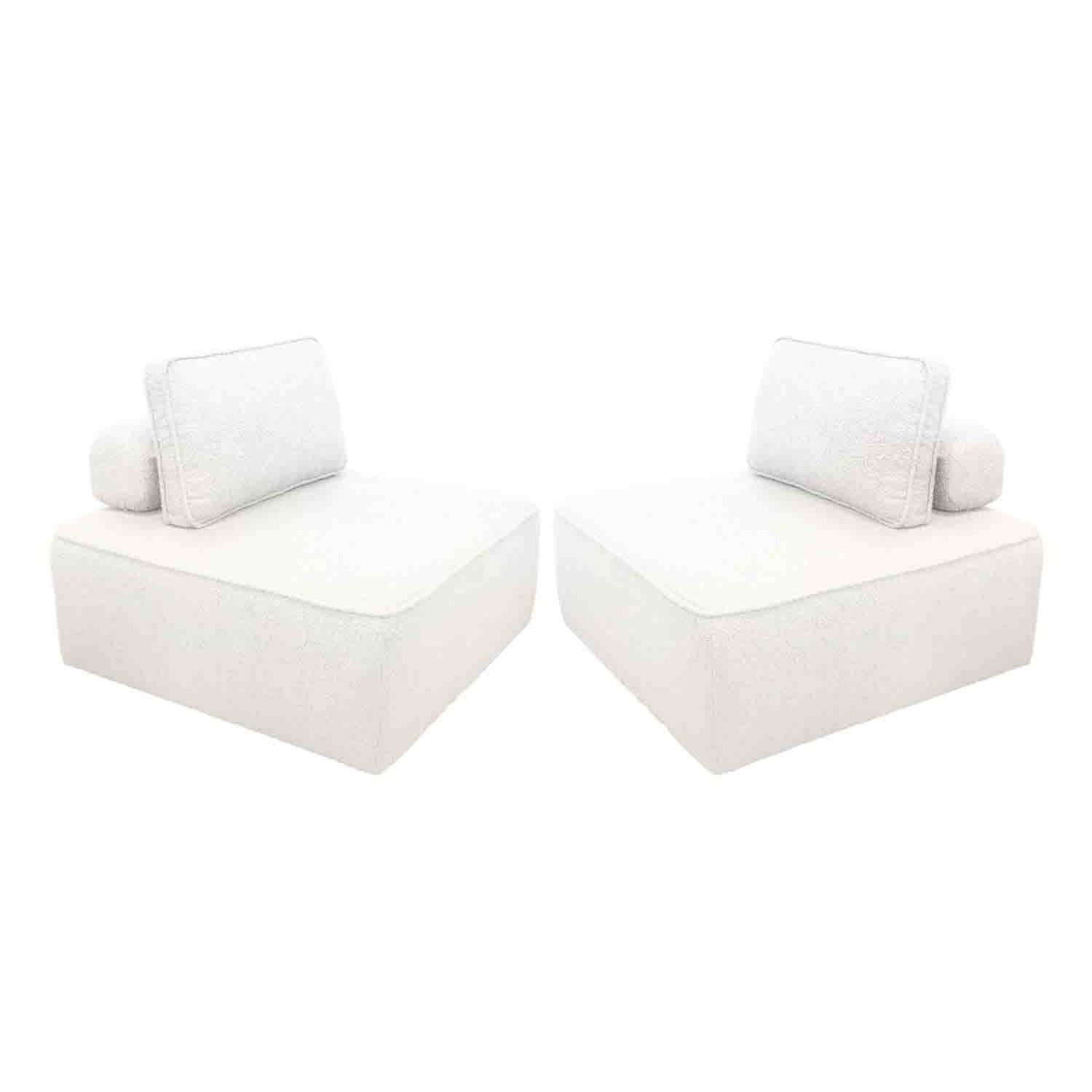 sweeek - Fauteuils boucléstof 1 zitplaats (set van 2)