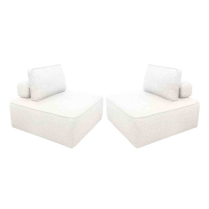 sweeek - Fauteuils boucléstof 1 zitplaats (set van 2)
