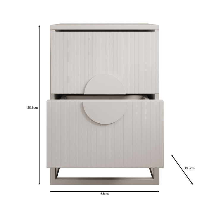 Meubella - Nachtkastje Allegany - Zwart - 38 cm