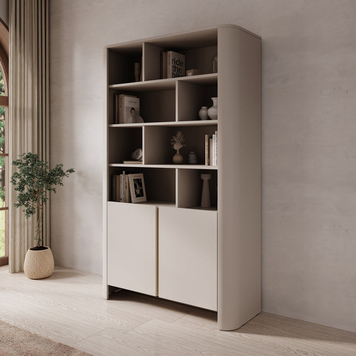 Meubella - Barbados - Boekenkast - Beige - 103x39x170 cm