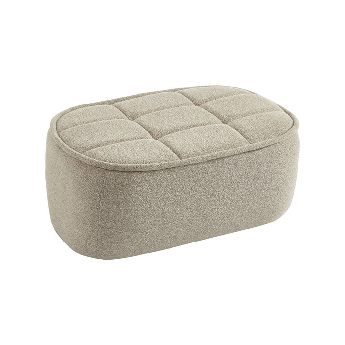 sweeek - Fauteuil bouclé stof 1 zitplaats +  voetenbank
