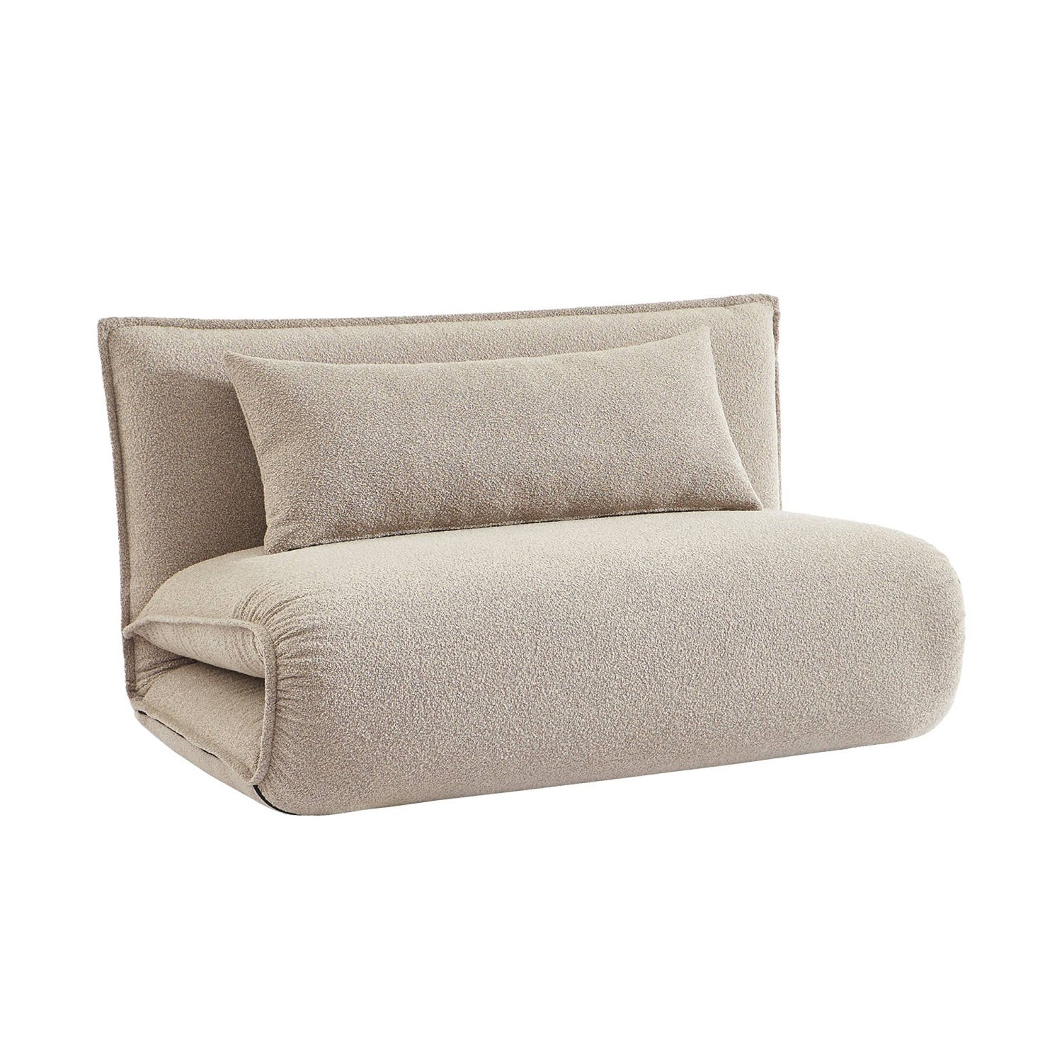 sweeek - Uitklapbare fauteuil boucléstof 2 plaatsen