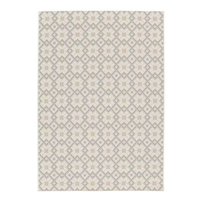 sweeek - Vintage binnen|buiten tapijt, crème, beige en groen